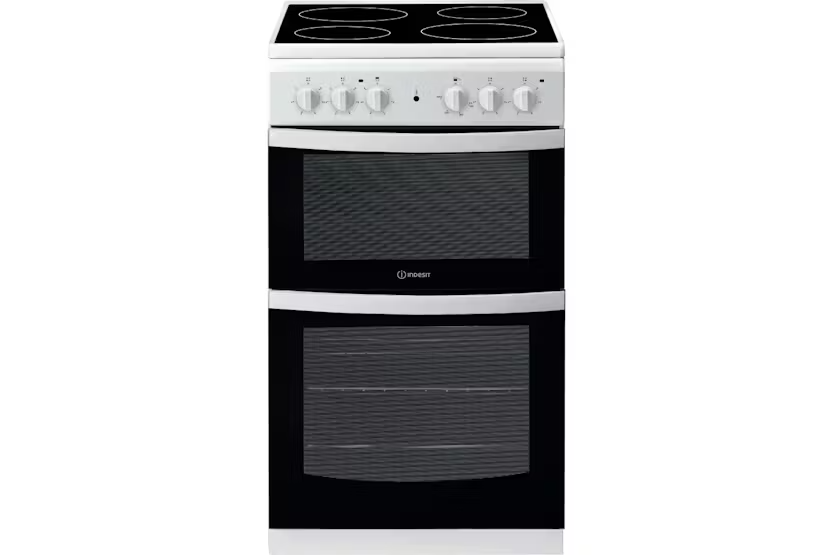 Indesit 50cm Twin Cavity Ceramic Cooker ID5V92KMWUK